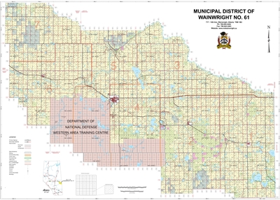 Wainwright Municipal District Landowner map - MD 61. County and Municipal District (MD) maps show surface land ownership with each 1/4 section labeled with the owners name. Also shown by color are these land types - Crown (government), Freehold (private)