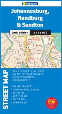 Johannesburg, Randburg & Sandton Travel & Road Map. Coverage areas include Fourways, North Riding, Bryanston, Rivonia, Buccleuch, Morningside, Sandton, Randburg, Randpark Ridge, Northcliff, Linden, Craighall, Rosebank, Houghton, Westcliff, Melville, Johan