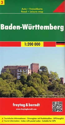 Baden Wurttemberg Germany Travel & Road Map. Freytag & Berndt road maps are available for many countries and regions worldwide. In addition to the clear design, and shaded relief these road maps have a lot of additional information such as roads, sights,