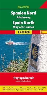 Northern Spain - Way of St. James Travel & Road map. Freytag & Berndt road maps are available for many countries and regions worldwide. In addition to the clear design, and shaded relief these road maps have a lot of additional information such as roads,