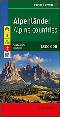 Alpine Countries map - Austria Slovenia Italy Switzerland France. Freytag & Berndt road maps are available worldwide for many countries and regions. In addition to the clear layout, the road map offers a variety of additional information such as Road surf