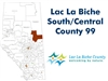 Lac La Biche landowner map - County 99 South and Central. County and Municipal District (MD) maps show surface land ownership with each 1/4 section labeled with the owners name. Also shown by color are these land types - Crown (government), Freehold (priv