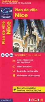 Nice - France Detailed City Map. This map will help you navigate the city by vehicle, bicycle or by walking. A really nice city map of Nice, France (pun intended). Includes cycling routes, an index of place names, an inset map zoomed in of the centre of t