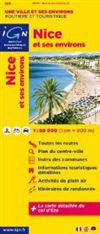 Nice & Area Travel & Road Map - France. Perfect for driving, walking or cycling. This is a brand new city and area map series by IGN. Gives good detail of the city plus the surrounding countryside.