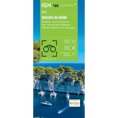 Marseille Avignon France - Detailed Travel Map. The brand new revision of the IGN Top 100 maps - originally designed for cyclists they should appeal to anyone who wants to explore their holiday area of France in detail by walking, cycling or by car. IGN s