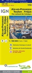 Toulon Aix-en-Provence France - Detailed Road Map. The brand new revision of the IGN Top 100 maps - originally designed for cyclists they should appeal to anyone who wants to explore their holiday area of France in detail by walking, cycling or by car. IG