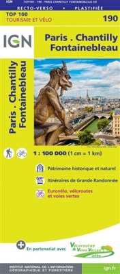 Paris Chantilly Fontainebleau France - Detailed Road Map. This map will appeal to anyone who wants to explore their holiday area of France in detail by walking, cycling or by car. These maps are clear, more precise and more practical than most maps of the
