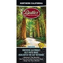 Northern California G1 Motorcycle Map. Covers the area from the Oregon border south to roughly the city of Santa Cruz on the Pacific Coast. In between are, foggy coastlines, giant trees, granite spires and roads that cross them all. The Butler team rode o