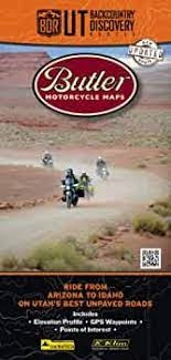 Utah Backcountry Motorcycle Map. The Utah Backcountry Discovery Route bu Butler is a waterproof scenic driving route map that will take you across the state of Utah, from Arizona to Idaho, for dual-sport adventure motorcycles and 4 by 4 vehicles.