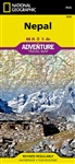 Nepal National Geographic Adventure Travel Map. The front side offers a detailed topographic and trekking map of central and eastern Nepal, including border regions with China and India. Mountaineers will stay on course with marked trails through the Hima