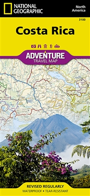 National Geographics Costa Rica Adventure Map is designed to meet the unique needs of adventure travelers highlighting hundreds of points of interest and the diverse and unique destinations within the country.
The map includes the locations of cities and