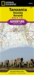 Tanzania & Rwanda & Burundi Adventure Map. The front side of the Tanzania map details the southern region of the country, from Zambia to the south, to the bordering country of Burundi to the west. The reverse side of the map details the northern region, s