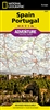 Spain & Portugal Adventure Travel Map The front side of the Spain and Portugal map shows the eastern half of Spain from its northern borders with France and Andorra south along its Mediterranean coastline to Almeria. Portugal and the western half of Spain