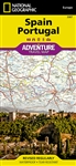 Spain & Portugal Adventure Travel Map The front side of the Spain and Portugal map shows the eastern half of Spain from its northern borders with France and Andorra south along its Mediterranean coastline to Almeria. Portugal and the western half of Spain