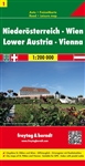 Lower Austria and Vienna travel and road map. This map contains a booklet that shows a place name index, downtown and access maps of Vienna and St. PÃ¶lten, as well as tourist information on main sights. Other tourist information on the map.