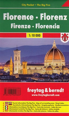 Florence City Pocket Map. The City Pocket maps are handy pocket sized maps. They show each city and the surrounding area. On the back there is a street index as well as a legend showing shopping, culinary, culture, nightlife and sights. The legend is in 1