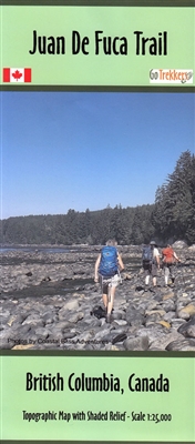 Juan De Fuca Trail BC Hiking Map. Hiking map of the popular Juan De Fuca Trail in British Columbia at a scale of 1:25,000. This map measures 38 inches by 20 inches. This map also has shaded relief. Looking for a shorter hike than the West Coast Trail? The
