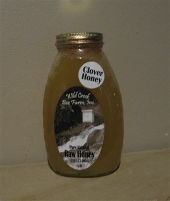 1lb raw clover honey jar