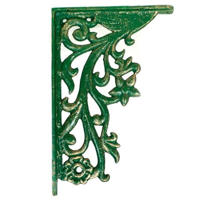 Decorative Shelf Bracket in Green and Gold