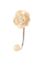 Ceramic Hook with White Rose