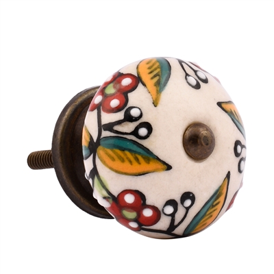 Colorful Floral Ceramic Cabinet Knob