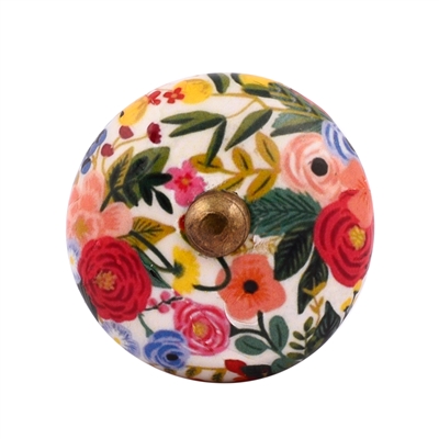 Colorful Floral Enamel Ceramic Cabinet Knob