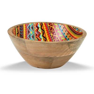 Enamel Wood Salad Bowl