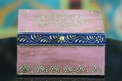 Wooden Jewelry Box (Pink and Blue)