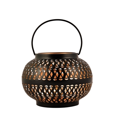 Globe Metal Lantern in Black & Gold Finish