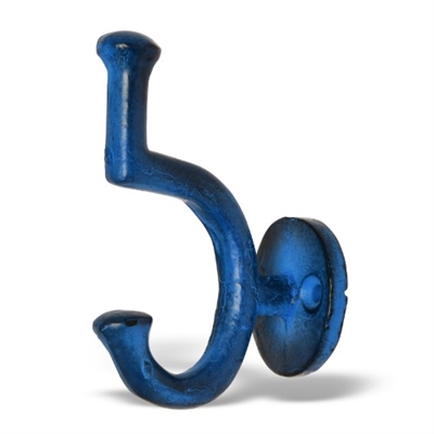 Iron Wall Hook Distressed Blue Finish