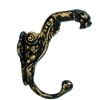 Ornate Tiger Wall Hook in Gold Black Finish