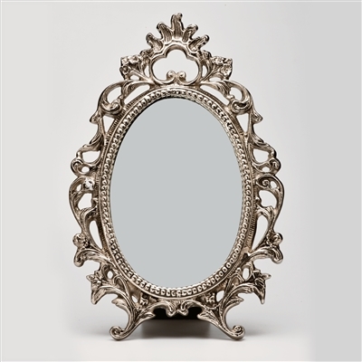 VINTAGE STYLE DECORATIVE VANITY MIRROR IN SILVER