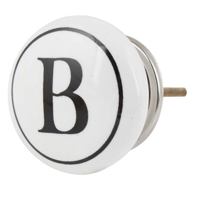 Alphabet B Ceramic Knob