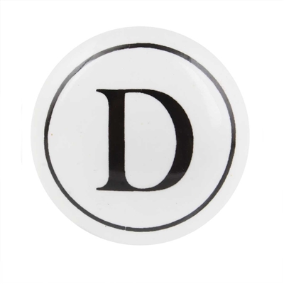 Alphabet D Ceramic Knob