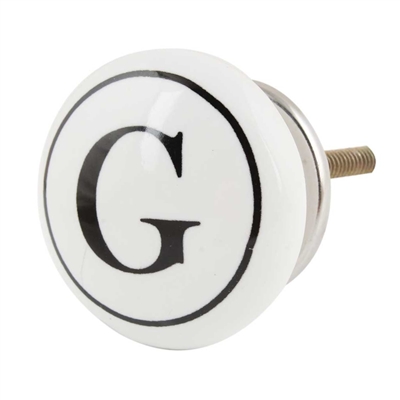 Alphabet G Ceramic Knob