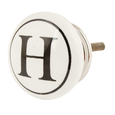 Alphabet H Ceramic Knob