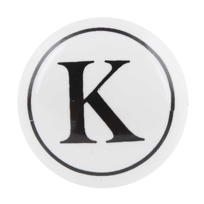 Alphabet K Ceramic Knob