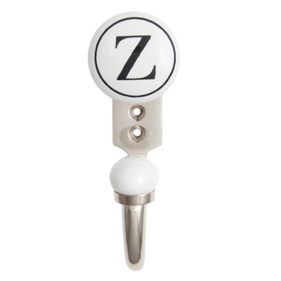 Alphabet Z Ceramic Wall Hook