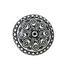 Flat Ceramic Knob with Intricate Black Motif