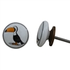 Flat Ceramic Knob with Toucan