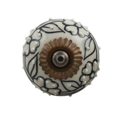 Black Flower Dresser Knob