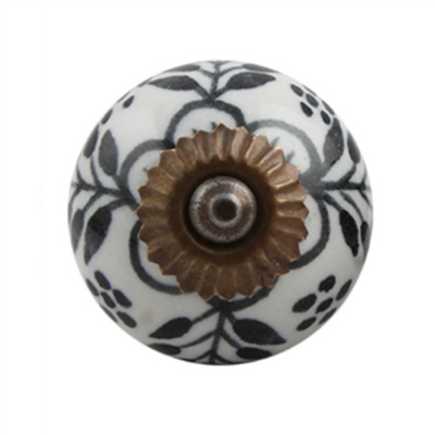 Black Flower Dresser Knob