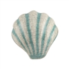 Cream Sea Shell Dresser Knob with Green  Stripes