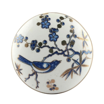 Blue Bird Golden Berry Ceramic Floral Drawer Knob