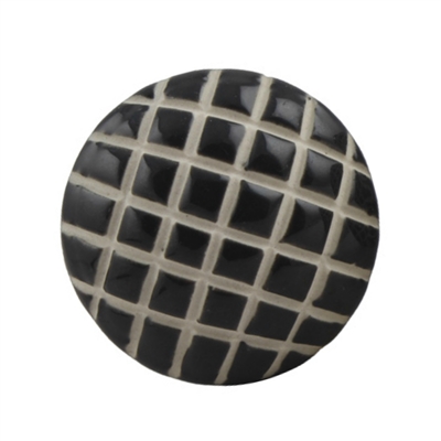 Black Etched Crisscross Ceramic Knob