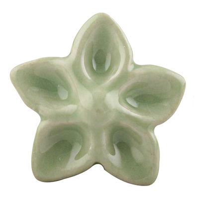 Green Ceramic Flower Cabinet Knob