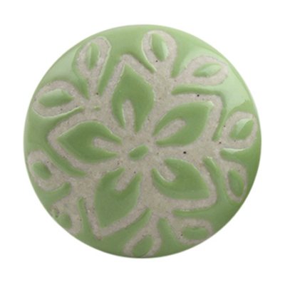 Green Etched Ceramic Cabinet Knob