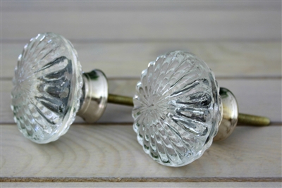 Clear Floral Glass Knob