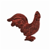 Metal Rooster Cabinet Knob in Distressed Red Finish
