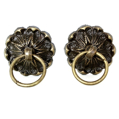 Flower Drawer Knob with Ring